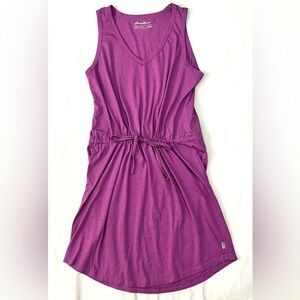 Eddie Bauer Women’s Vibrant Purple Adjustable Waist Tank Top Dress Size Large